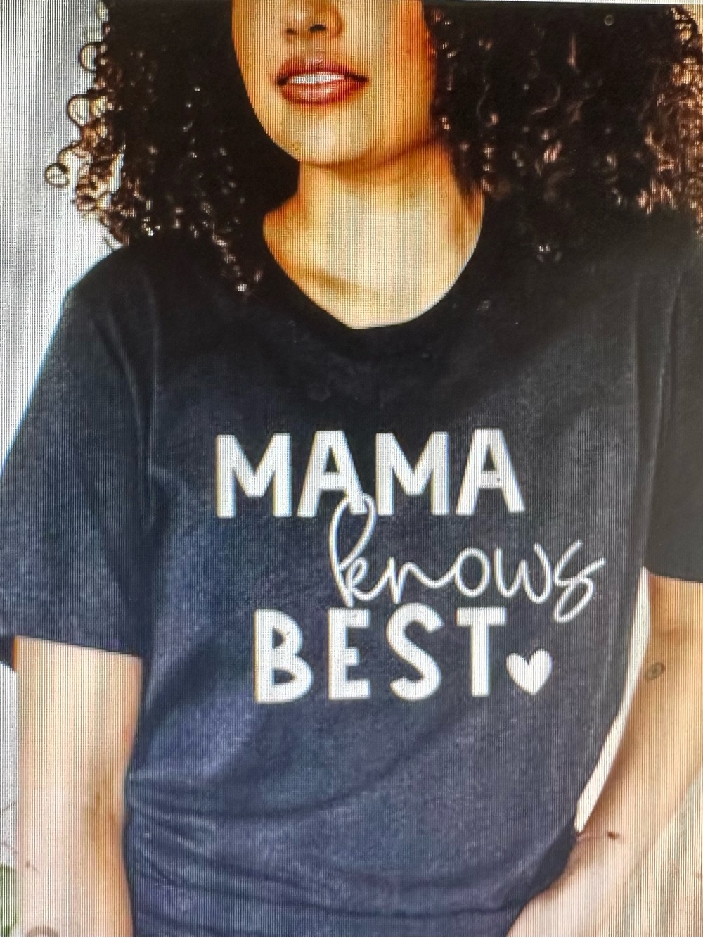 Mama Knows Best Graphic Tee - Black with White Print Small-XL